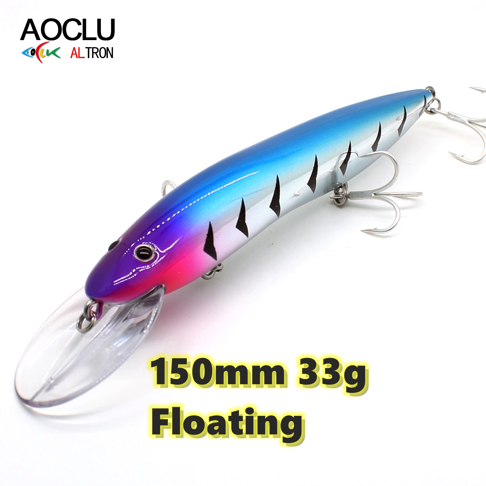 AOCLU-Hard Bait for Deep Sea B - Fishing Hook Treble recension och pris