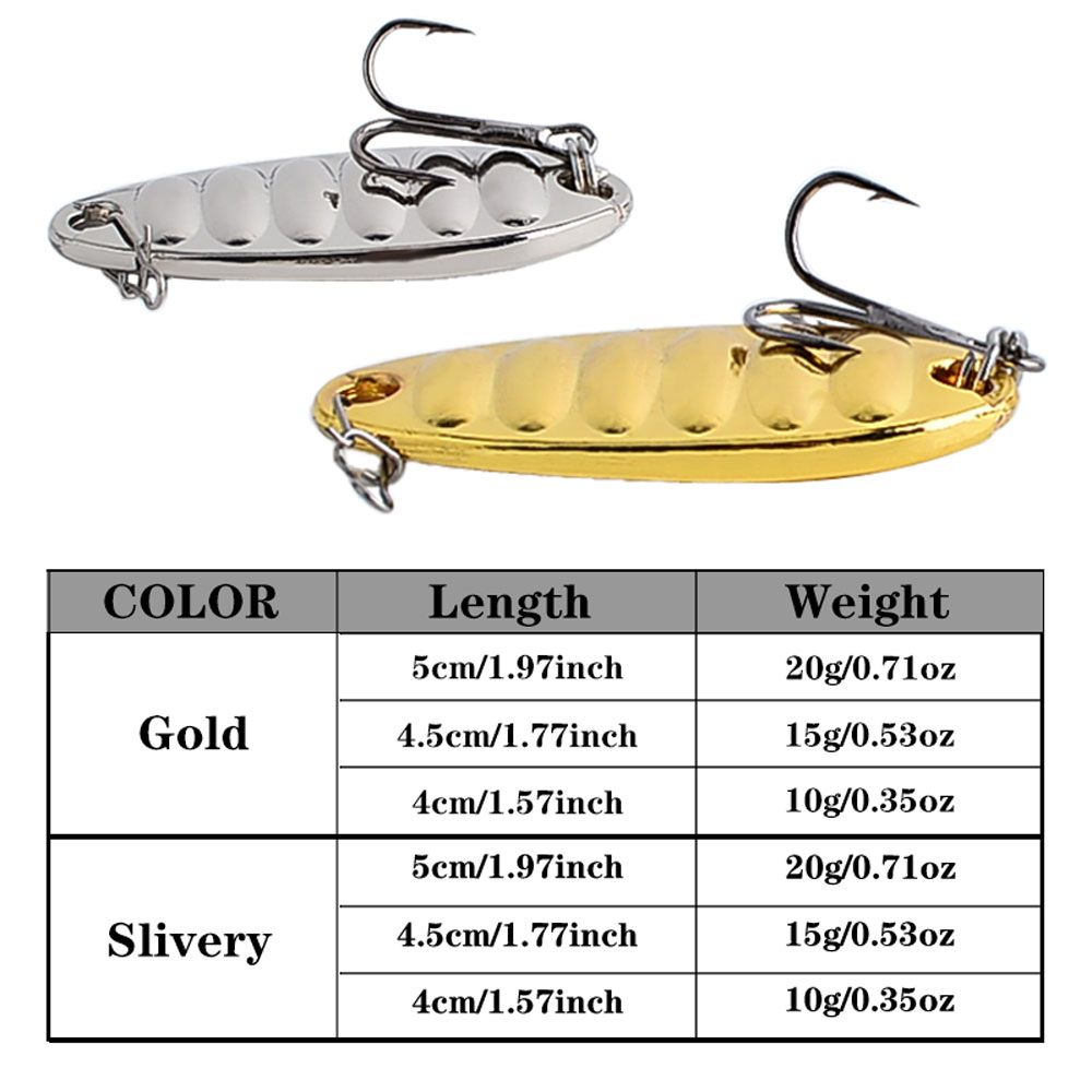6PCS Metal Spinners Lures with - Fishing Hook Treble recension och pris