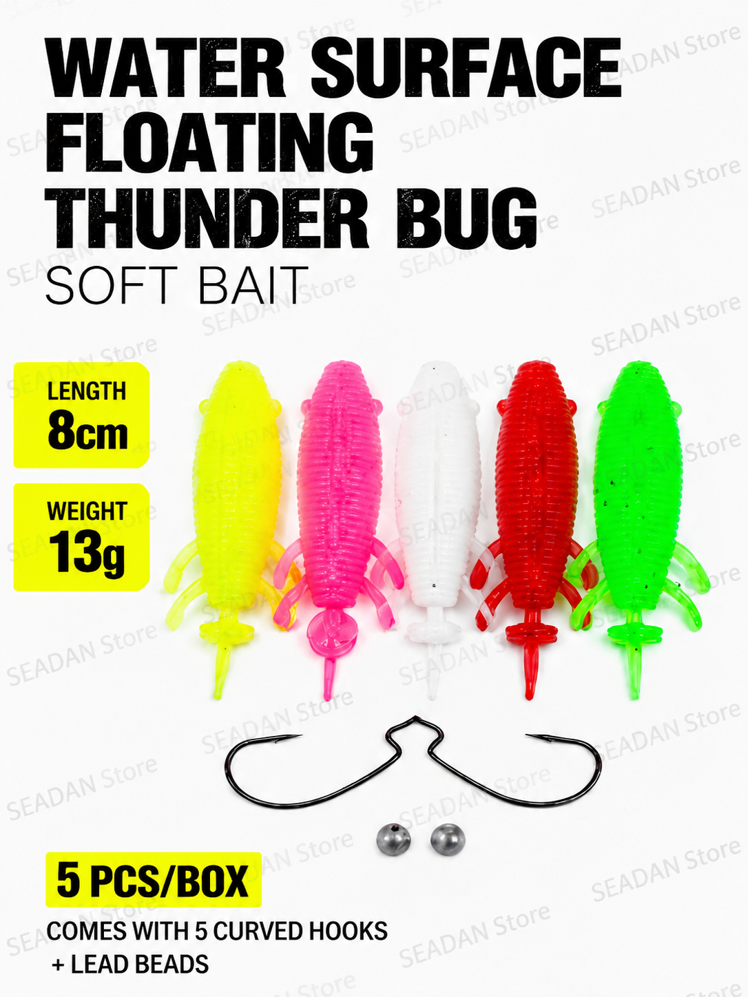 5pcs Floating Soft Frog Lure T - Fishing Hook Offset recension och pris