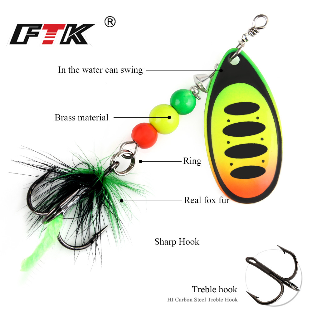 FTK Spinner Bait Fishing Lure  - Fishing Hook Treble recension och pris