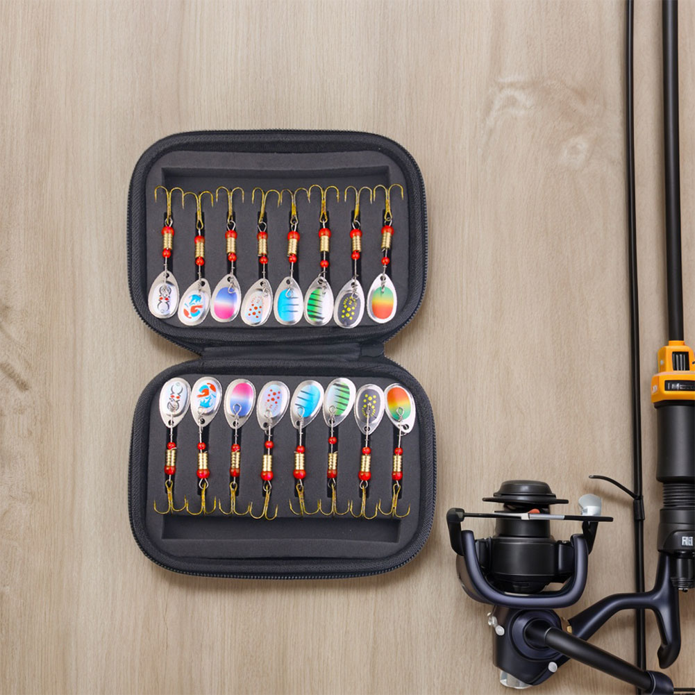 16Pcs Metal Spoon Spinner Fish - Fishing Hook Treble recension och pris