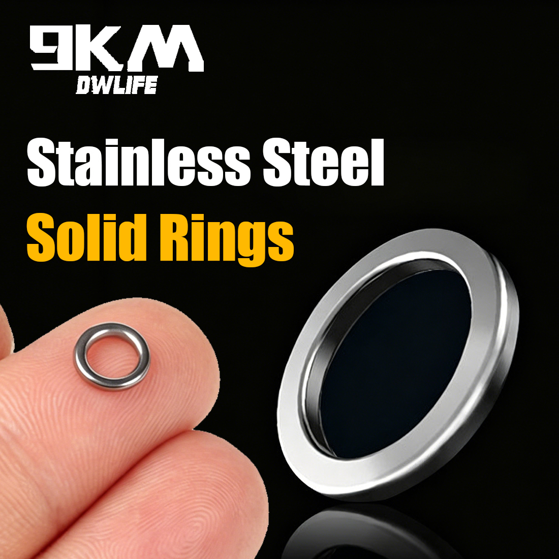 9KM Solid Ring Fishing 50pcs S - Fishing Hook Stainless Steel recension och pris