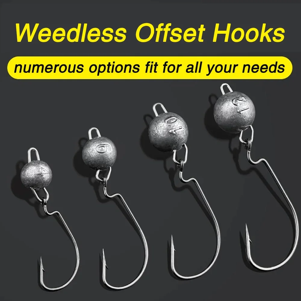 5Pcs Metal Jig Head Worm Hooks - Fishing Hook Offset recension och pris