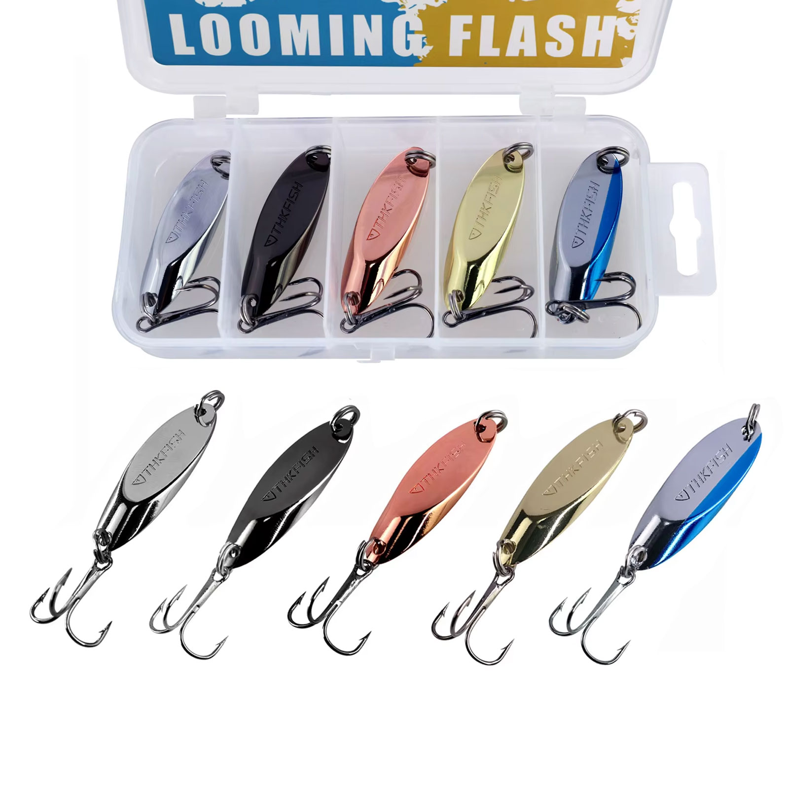 5pcs Metal Spinner Spoon Lures - Fishing Hook Treble recension och pris